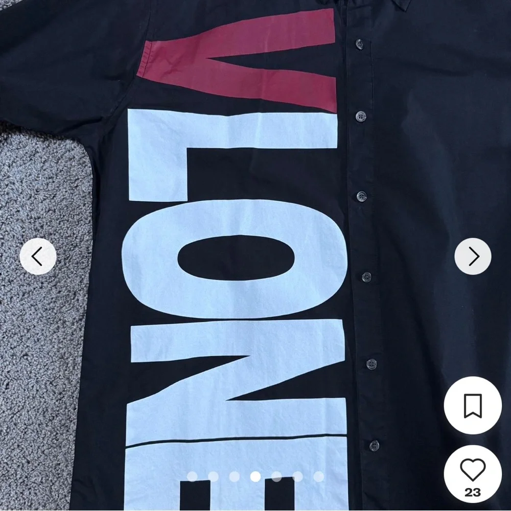 Preowned Vlone Original Famous A$AP Rocky Raper Designed Dress Button Up . - Picture 5 of 13